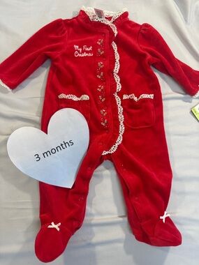Little Me - NWT - Festive Red Baby Footie/Romper